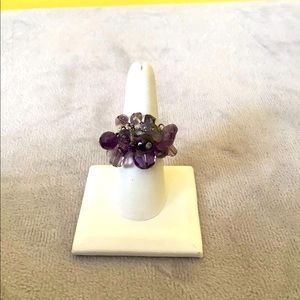 Amethyst/beads ring